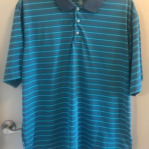 Men’s PGA tour polo shirt blue purple white size XL